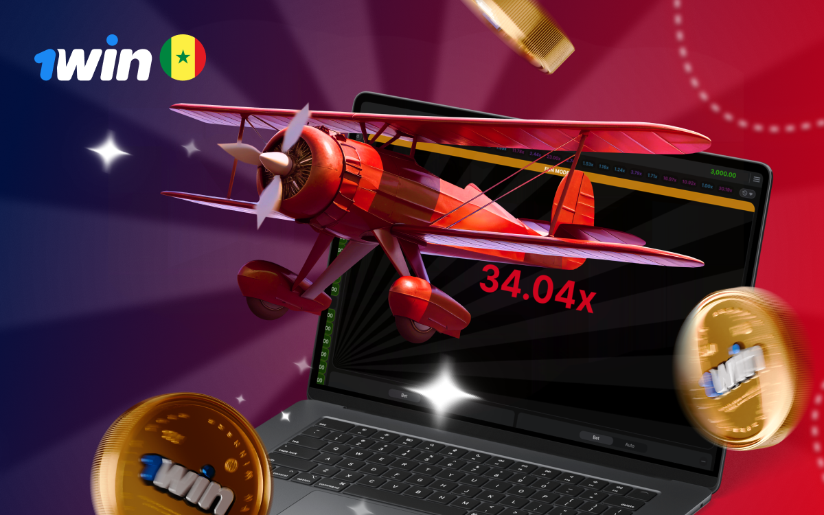 Aviator 1win au Sénégal, crash game de Spribe